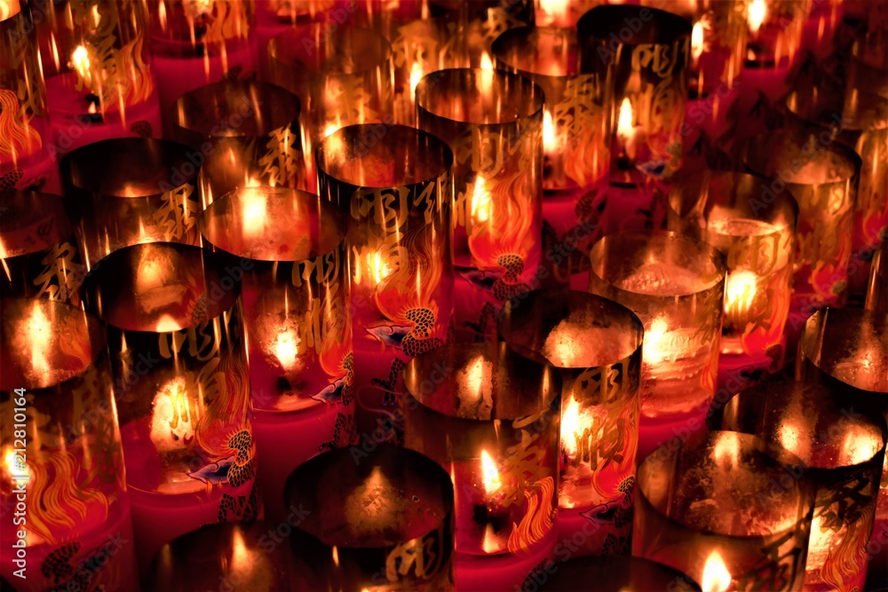 Candles in a Taoist temple in Taipei, Taiwan Candles in a Taoist temple in Taipei, Taiwan