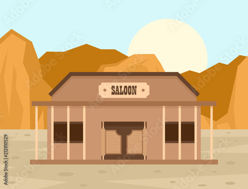 Texas saloon concept background. Flat illustration of texas saloon vector concept background for web design