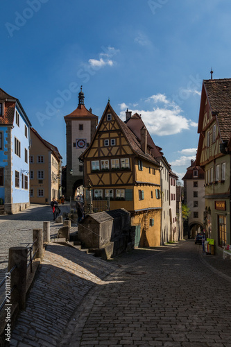 Historic Rothenburg ob der Tauber, cityscape of German town