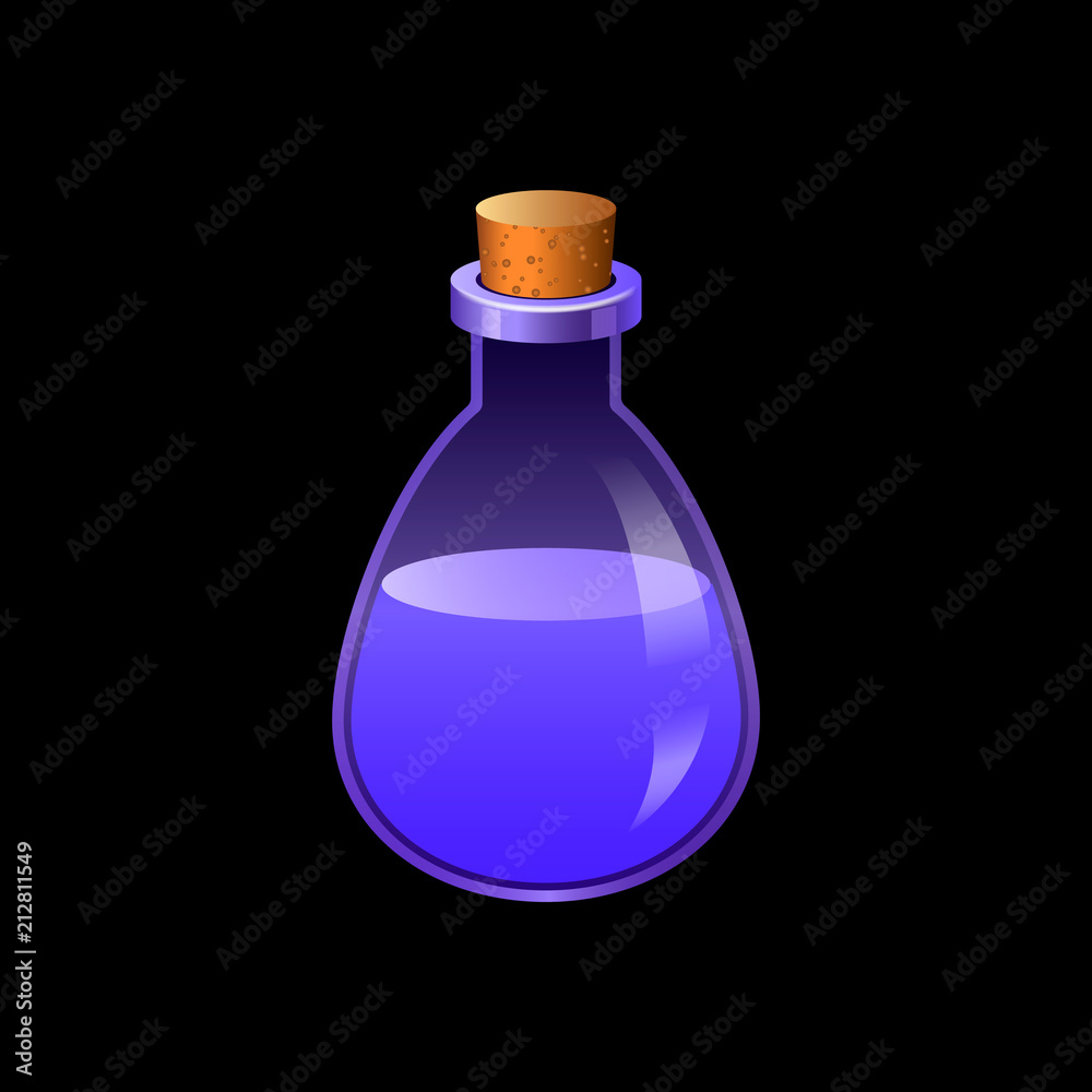 Blue flask icon. Cartoon of blue flask vector icon for web design isolated on white background Blue flask icon. Cartoon of blue flask vector icon for web design isolated on white background