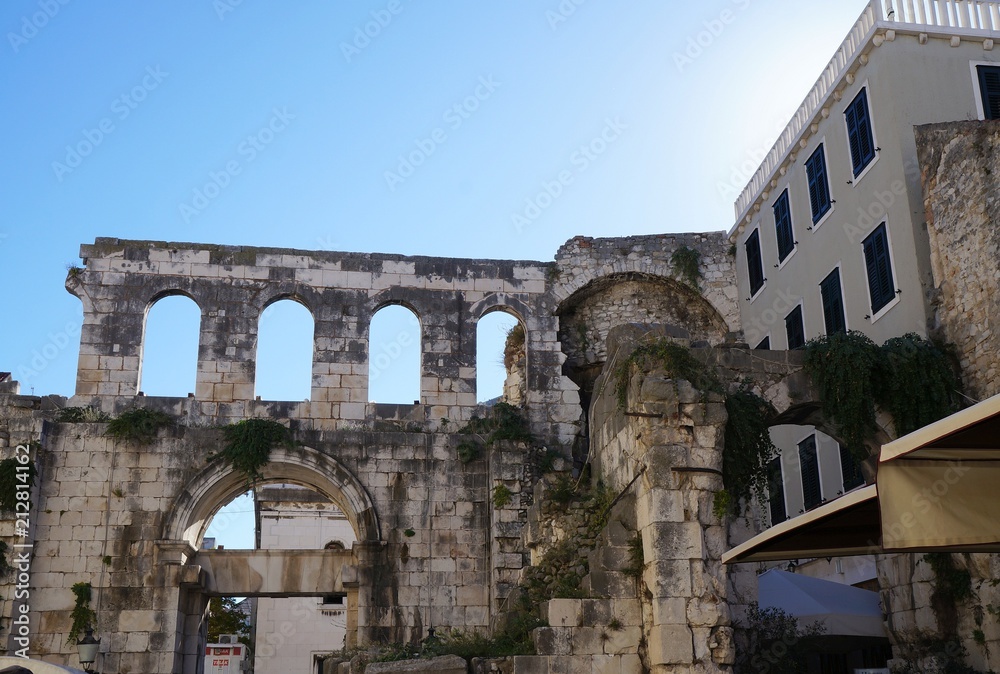 Inside of ancient Diocletian's Palace in Split, Croatia