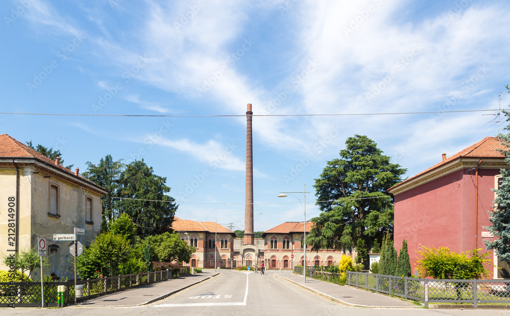 Old industrial Crespi town in northern Italy
