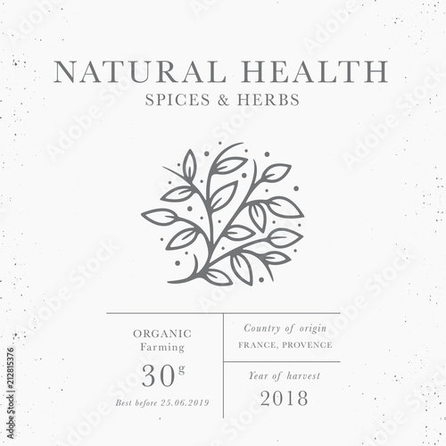 Natural health - emblem of packaging design template