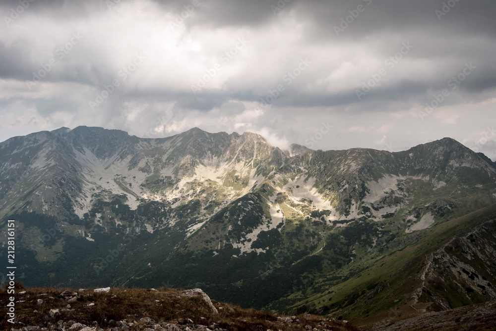 Placlive, Tri kopy, Hruba kopa, Banikov and Prislop peaks in Western Tatras mountains in Slovakia