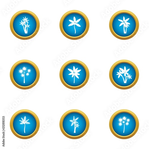 Free Download Earth flower icons set. Flat set of 9 earth flower vector icons for web isolated on white background - GFXLoad