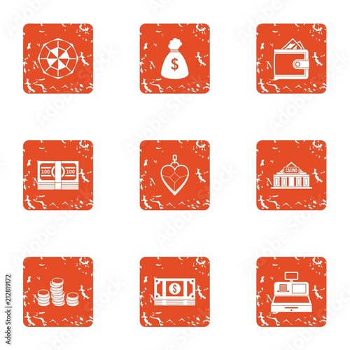 Exchange icons set. Grunge set of 9 exchange vector icons for web isolated on white background
