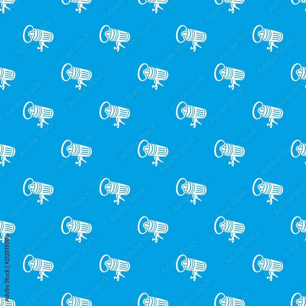 Studio lighting equipment pattern vector seamless blue repeat for any use