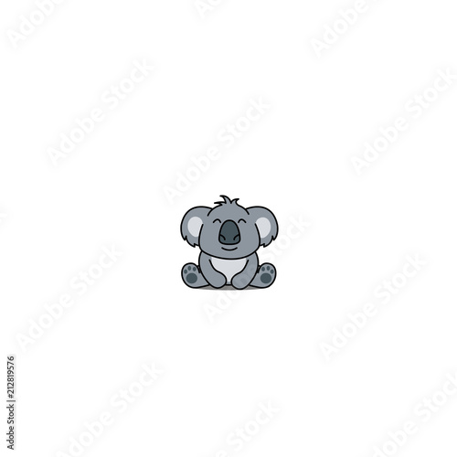 Cute koala cartoon sitting, vector illustration