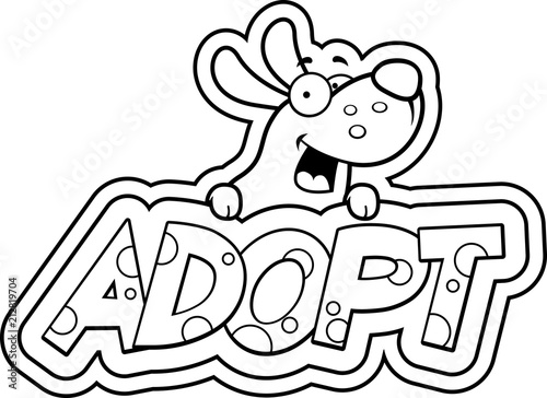  Cartoon Dog Adopt Sign