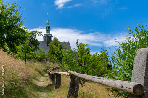Fotografie Weg zur Kirche in Hinterhermsdorf Säschsische Schweiz,