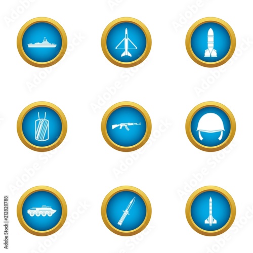 Armor icons set. Flat set of 9 armor vector icons for web isolated on white background