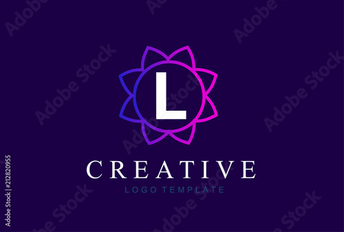 Monogram letter L initials logo. Abstract elegant flower logo icon vector design.