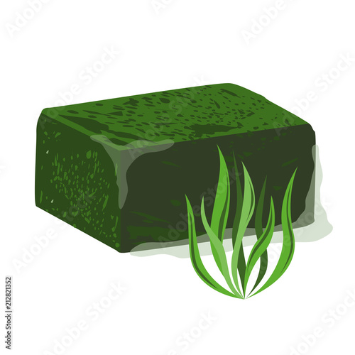 Frozen spirulina block vector photo