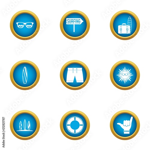 Great tour icons set. Flat set of 9 great tour vector icons for web isolated on white background