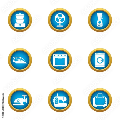 Kitchenware icons set. Flat set of 9 kitchenware vector icons for web isolated on white background