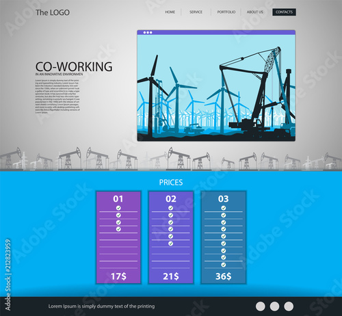 Design of the main page of the site for the energy company