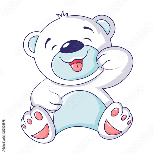 Cute white bear icon. Cartoon of cute white bear vector icon for web design isolated on white background