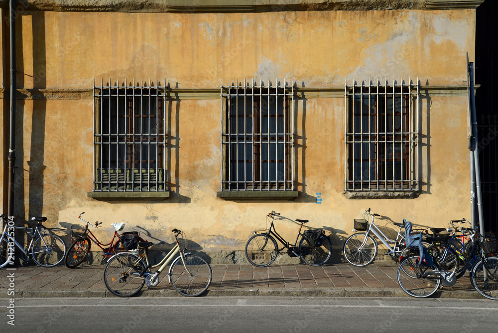 Bikes by old building