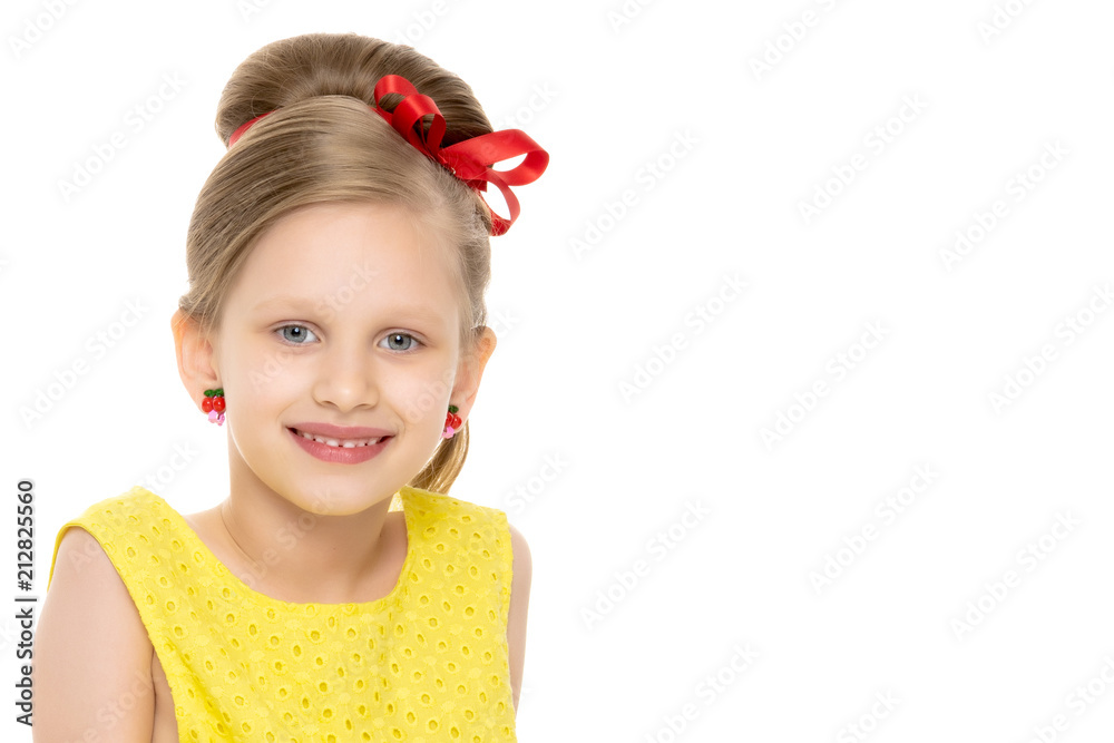 Portrait of a little girl close-up. Portrait of a little girl close-up.