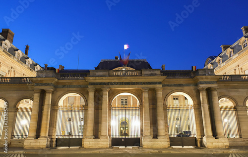 The Conseil d Etat Council of State in the evening , Paris, France. photo