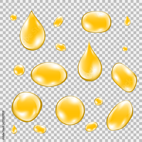 Gold drop of oil essence.