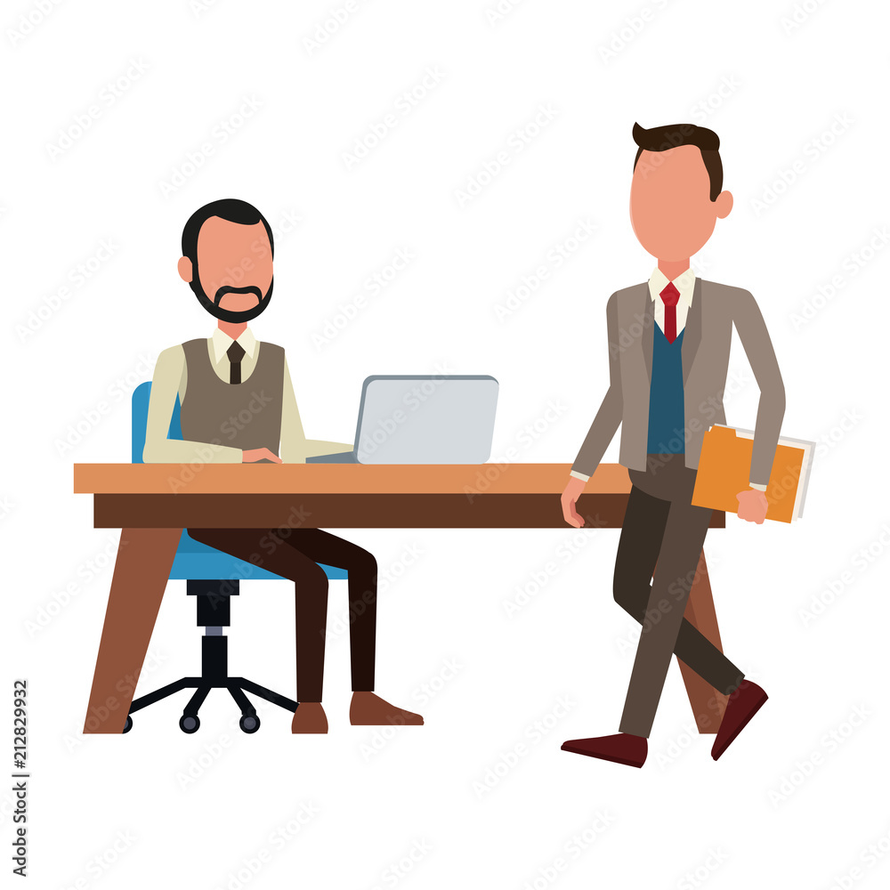 Businessmens working with laptop vector illustration graphic design Businessmens working with laptop vector illustration graphic design