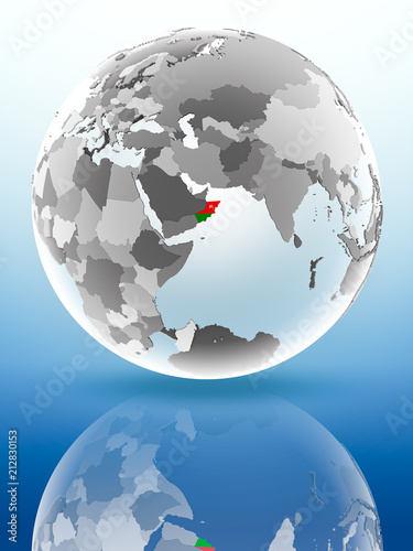 Oman on political globe