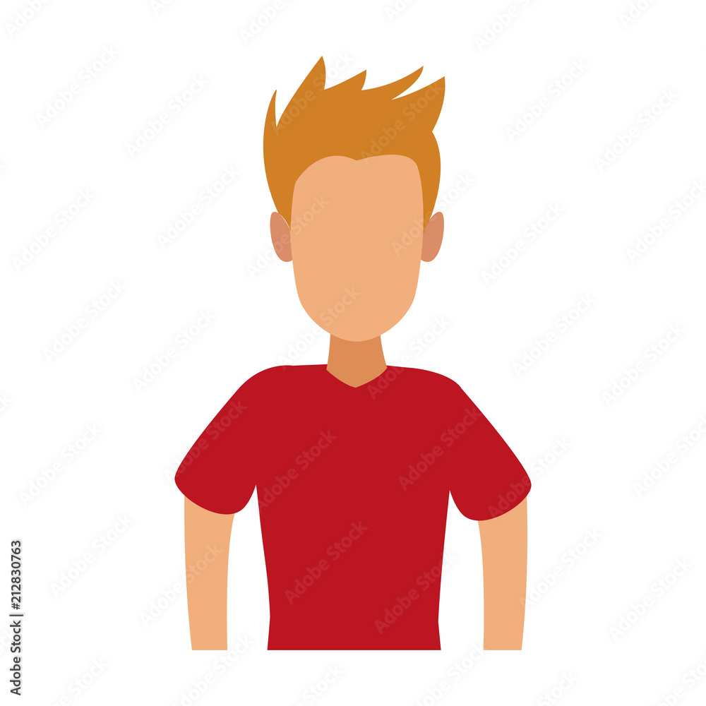 Young man faceless cartoon vector illustration graphic design Young man faceless cartoon vector illustration graphic design