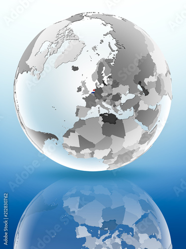 Netherlands on political globe