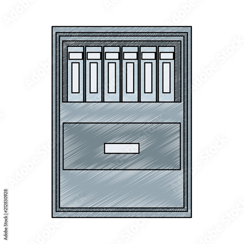 Office cabinet with folders vector illustration graphic design