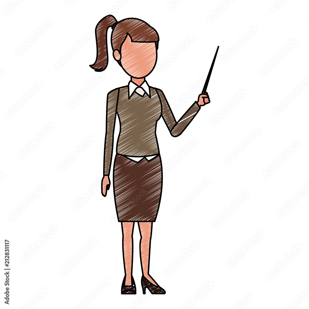 Business woman with stick vector illustration graphic design Business woman with stick vector illustration graphic design