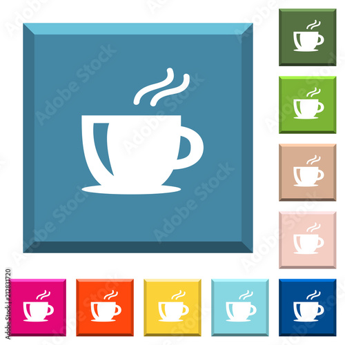 Cappuccino white icons on edged square buttons