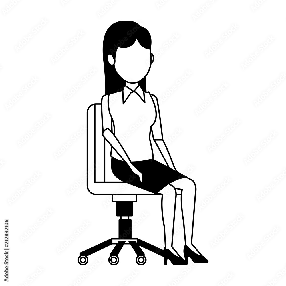 Business woman seated at chair vector illustration graphic design Business woman seated at chair vector illustration graphic design