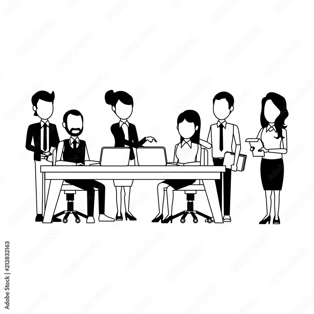 Business teamwork working at office vector illustration graphic design Business teamwork working at office vector illustration graphic design