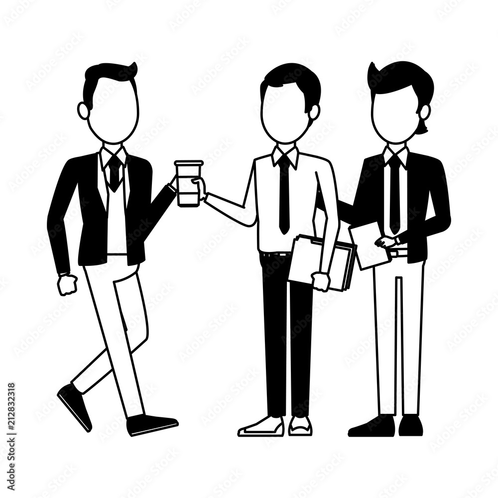 Business teamwork working with documents and coffee vector illustration graphic design Business teamwork working with documents and coffee vector illustration graphic design