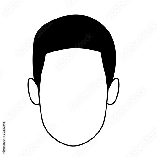 Young man faceless profile vector illustration graphic design