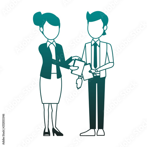 Wallpaper Mural Business teamwork with documents vector illustration graphic design Torontodigital.ca