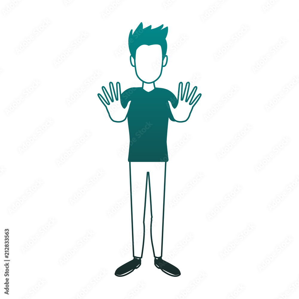 Young man faceless cartoon vector illustration graphic design Young man faceless cartoon vector illustration graphic design