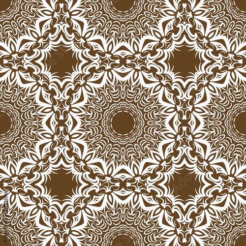 seamless lace floral background. Texture for wallpaper, invitation. Vector illustration. Monochrome color.