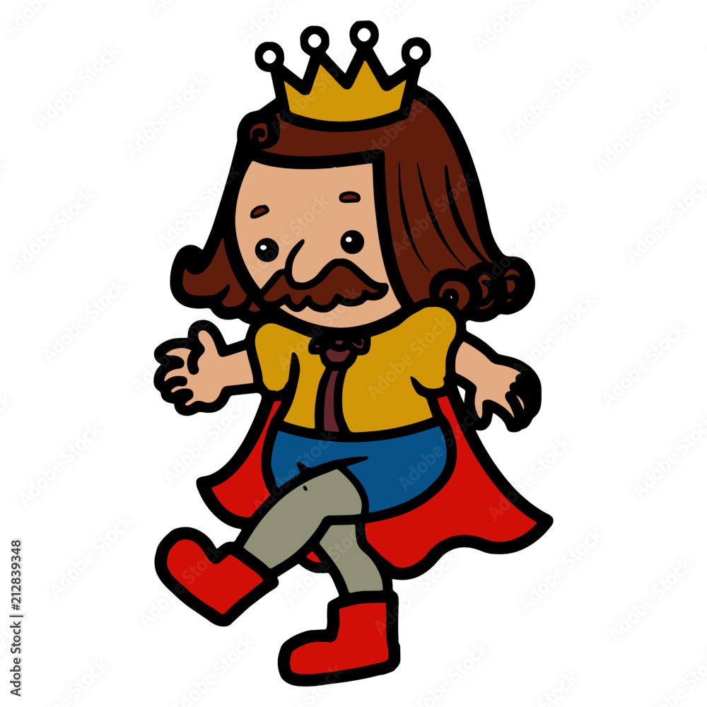 King cartoon illustration isolated on white background for children color book King cartoon illustration isolated on white background for children color book