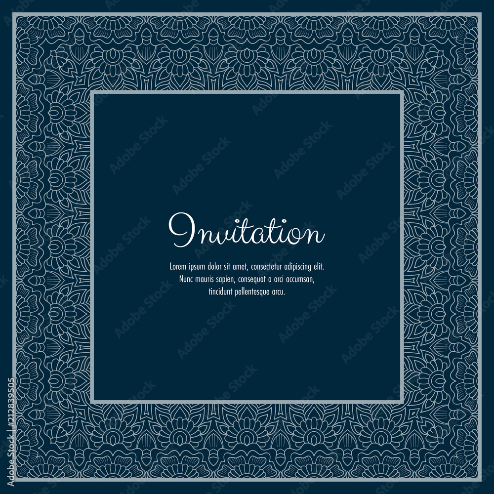 Abstract ornamental lace frame for greeting card or invitation. Vector Illustration Abstract ornamental lace frame for greeting card or invitation. Vector Illustration