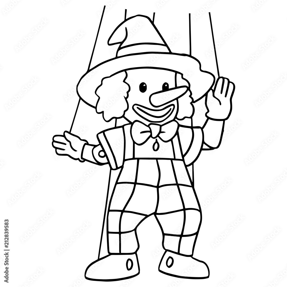 Puppet cartoon illustration isolated on white background for children