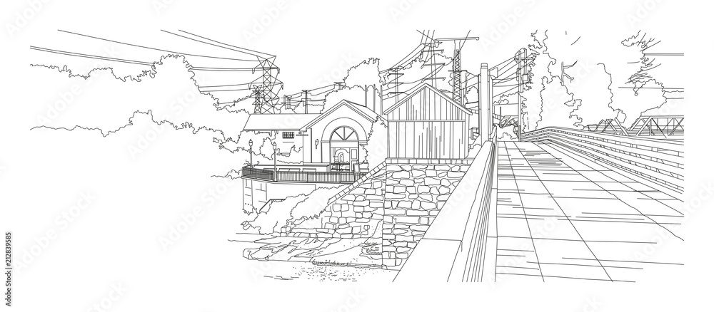 Naklejka premium ColumbiaSC-CanalRiverfrontPark