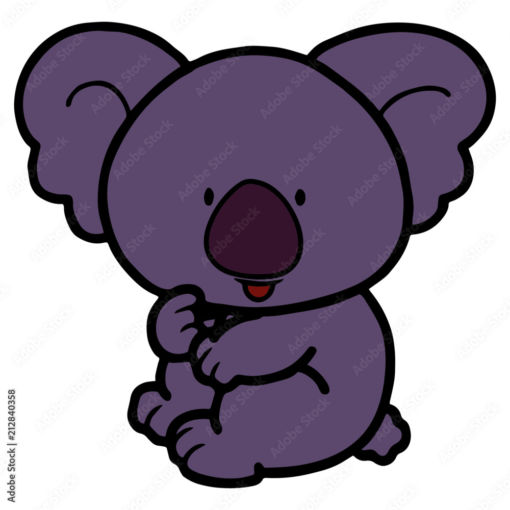 Koala cartoon illustration isolated on white background for children color book Koala cartoon illustration isolated on white background for children color book