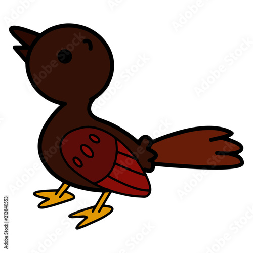 Cute bird cartoon illustration isolated on white background for children color book