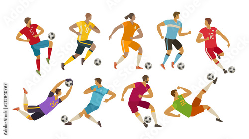 Soccer players. Sport concept. Cartoon vector illustration
