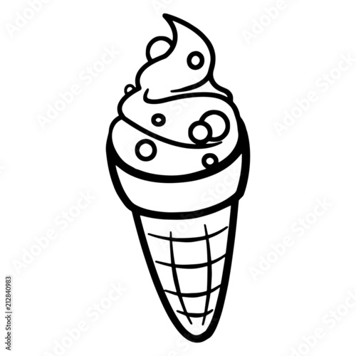 Ice cream cartoon illustration isolated on white background for children color book