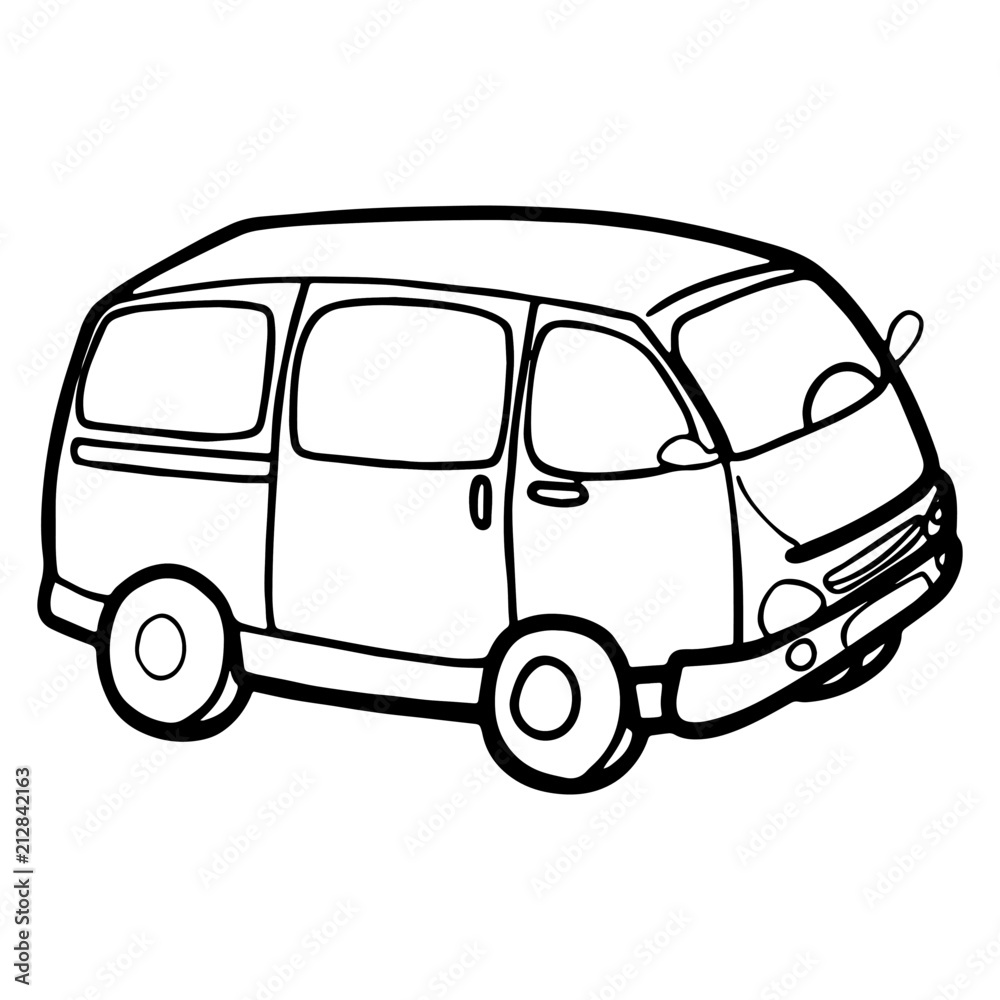 Cute van cartoon illustration isolated on white background for children  color book Stock Vector | Adobe Stock