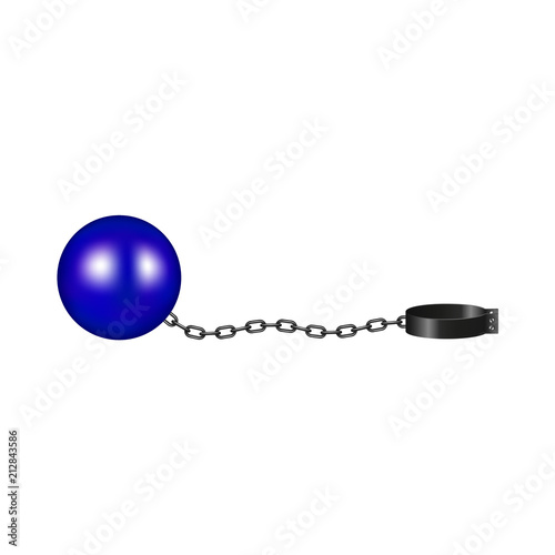 Vintage shackle in blue and black design