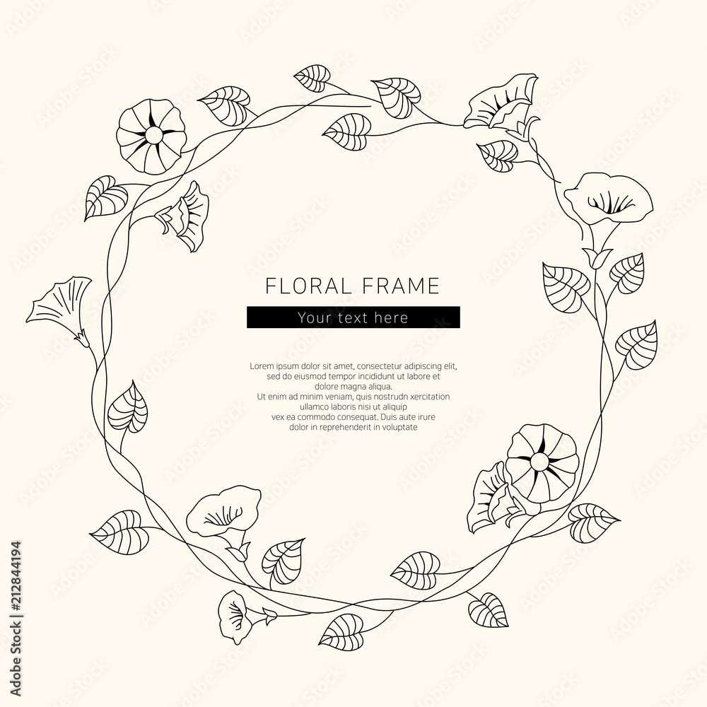 Floral frame vector illustration.